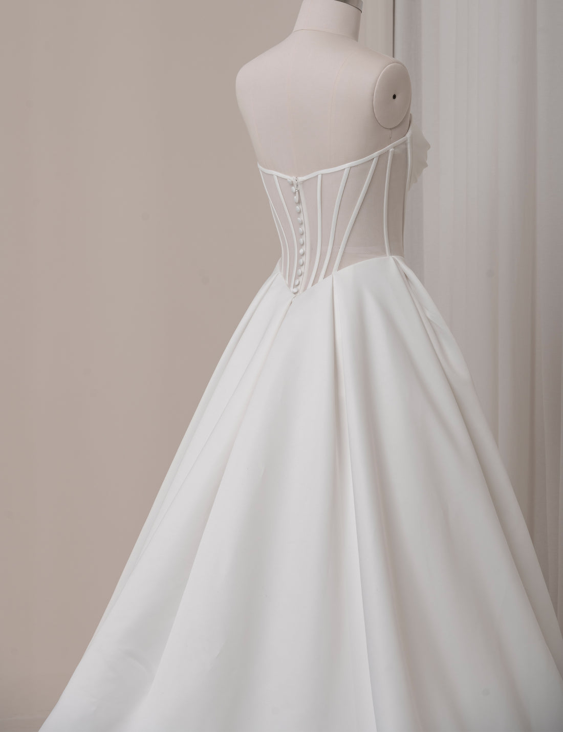 SS27 Simple Satin A Line Bridal Dress Wholesale
