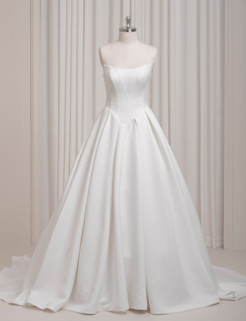 SS27 Simple Square Neck Bridal Wedding Dress Supplier