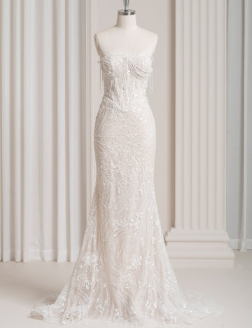 SS27 Luxury A Line Lace Wedding Dress Factory Wholesale