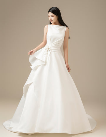 SS27 Custom Luxury Satin Wedding Dress Wholesale
