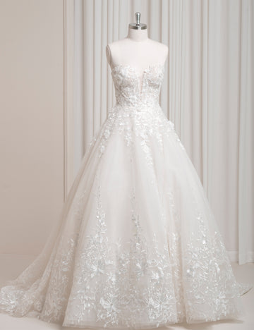 SS27 Romantic Off Shoulder Lace Bridal Gown Wholesale