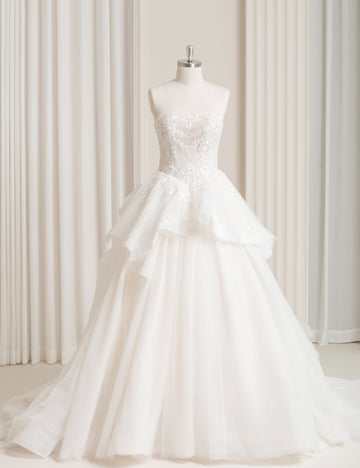 SS27 Floral Lace A Line Bridal Gown Wholesale