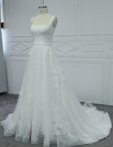 SS27 Luxury Floral Lace Ball Gown Wedding Dress