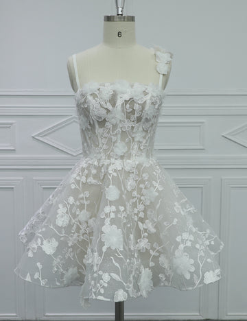 SS27 Romantic 3D Floral Applique Wedding Dress