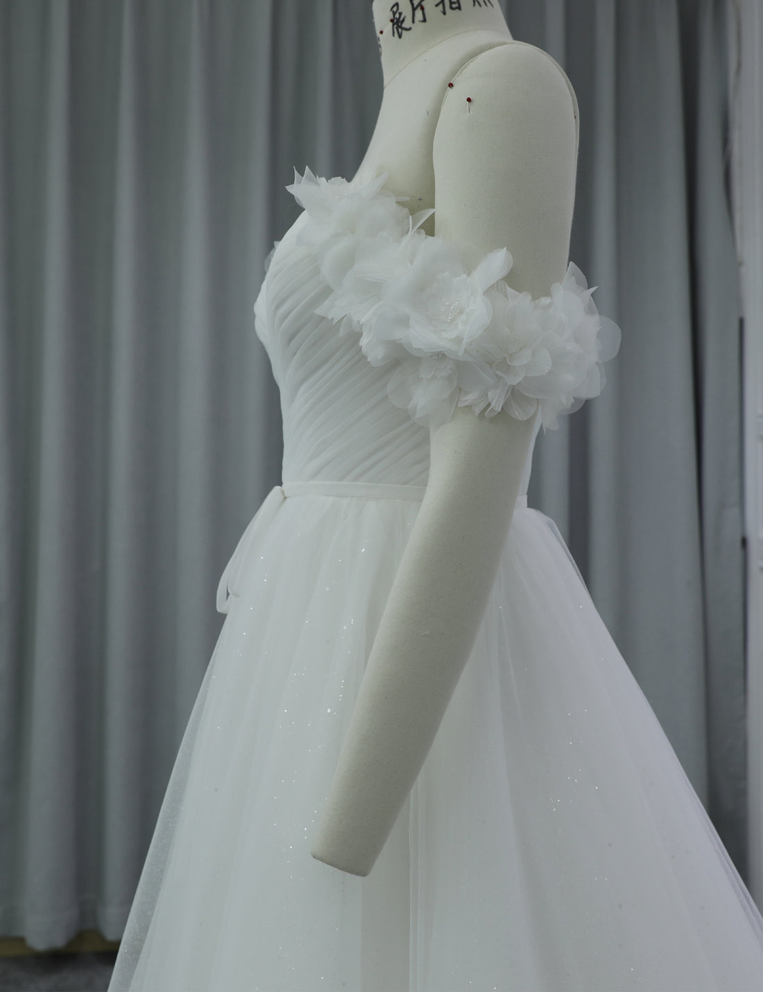 Romantic Floral Applique Bridal Gown