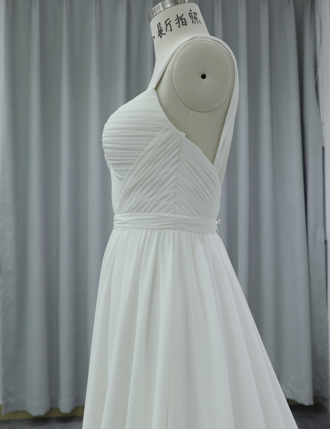 Elegant Draped Satin Wedding Gown Supplier