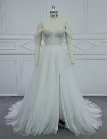 Factory Direct Ball Gown Wedding Dress with Cathedral Train