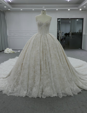 Luxury 3 Meter Cathedral Train Wedding Dress Wholesale
