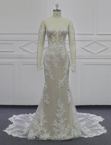 SS27 Couture Corset Wedding Dress With Long Train