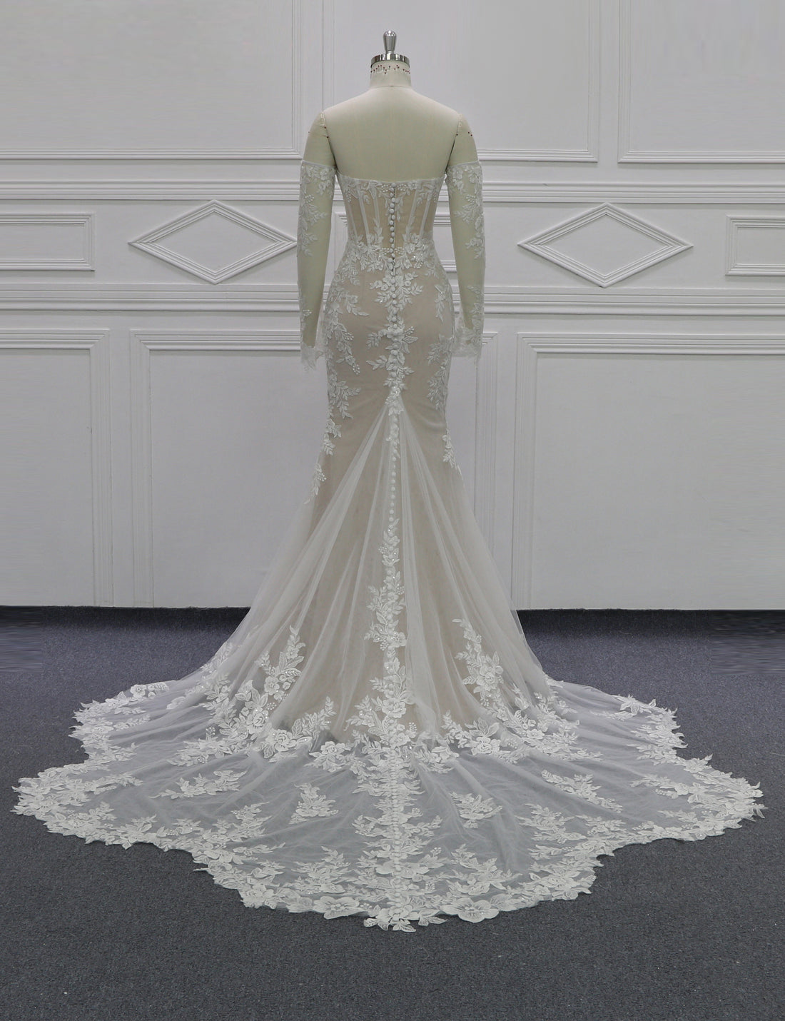 SS27 Couture Corset Wedding Dress With Long Train