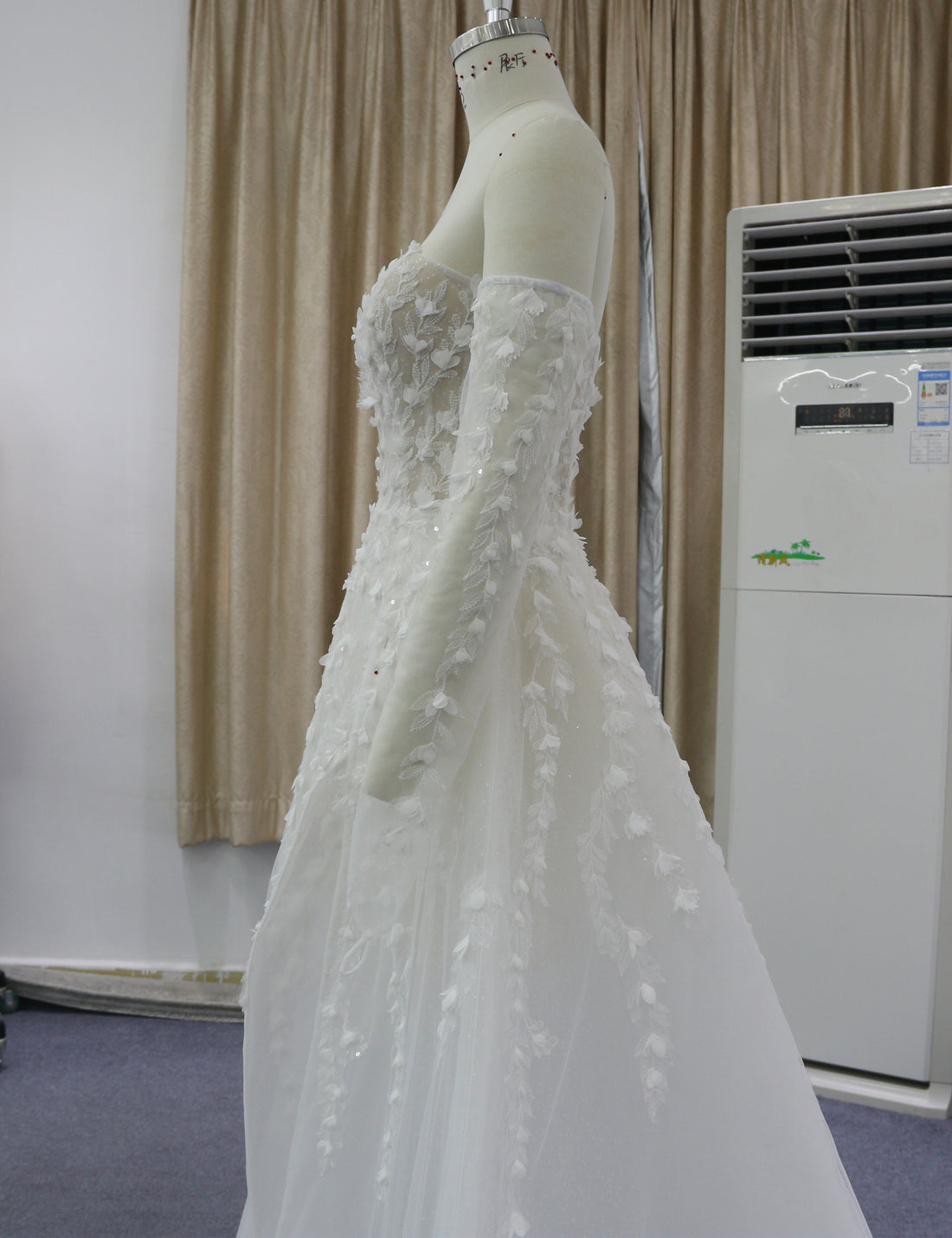 Romantic Bridal Gown with 3D Flowers