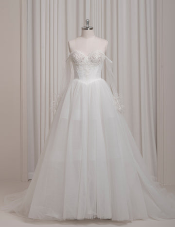 SS27 Elegant Long Sleeve Wedding Dress Manufacturer