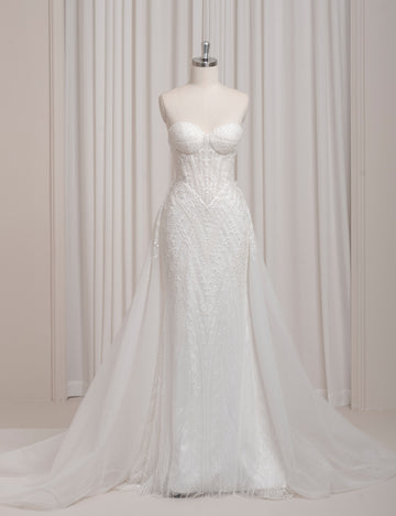 SS27 Elegant Illusion Lace Wedding Dress Manufacturer