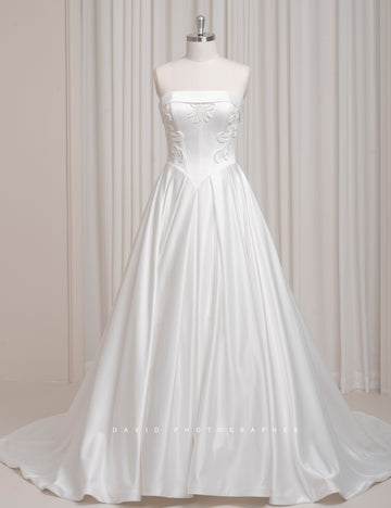 SS27 High Quality Strapless Bridal Gown Factory