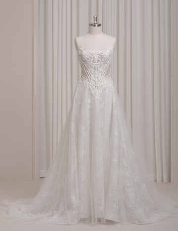SS27 Romantic Floral Lace Wedding Dress | Wholesale Bridal