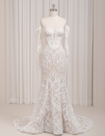 SS27 Floral Applique Wedding Dress Factory Wholesale