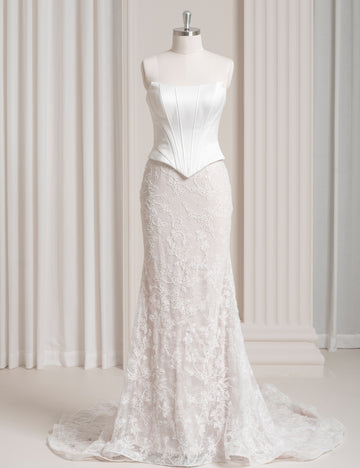 SS27 Clean Satin Mermaid Wedding Dress Wholesale