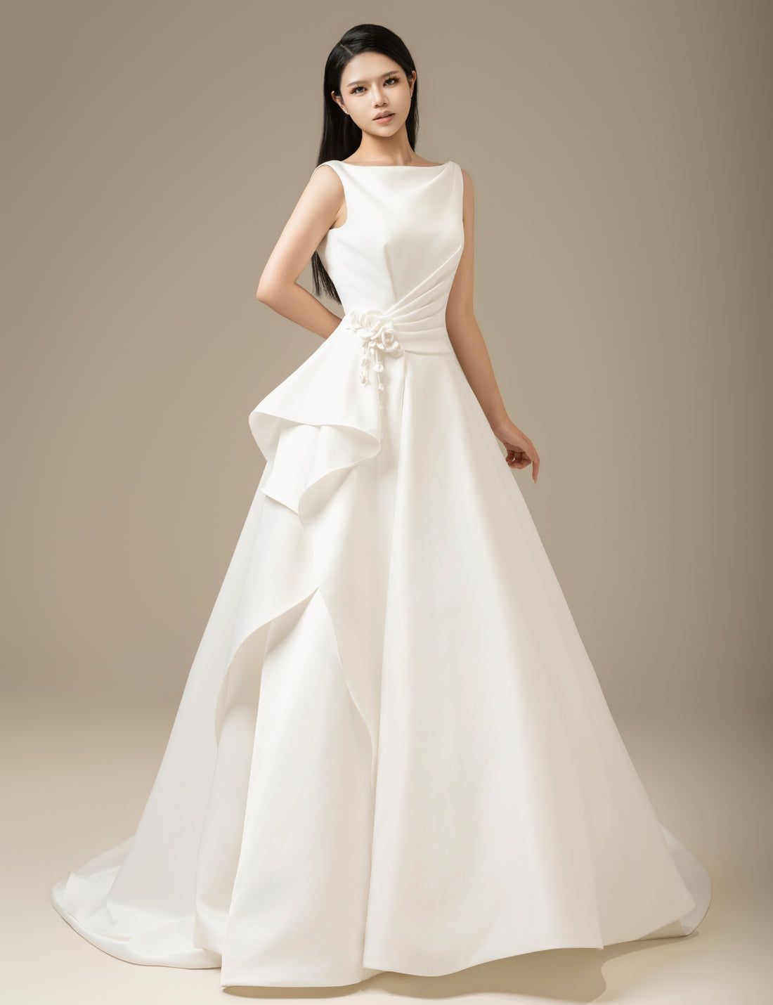 SS27 Custom Luxury Satin Wedding Dress Wholesale