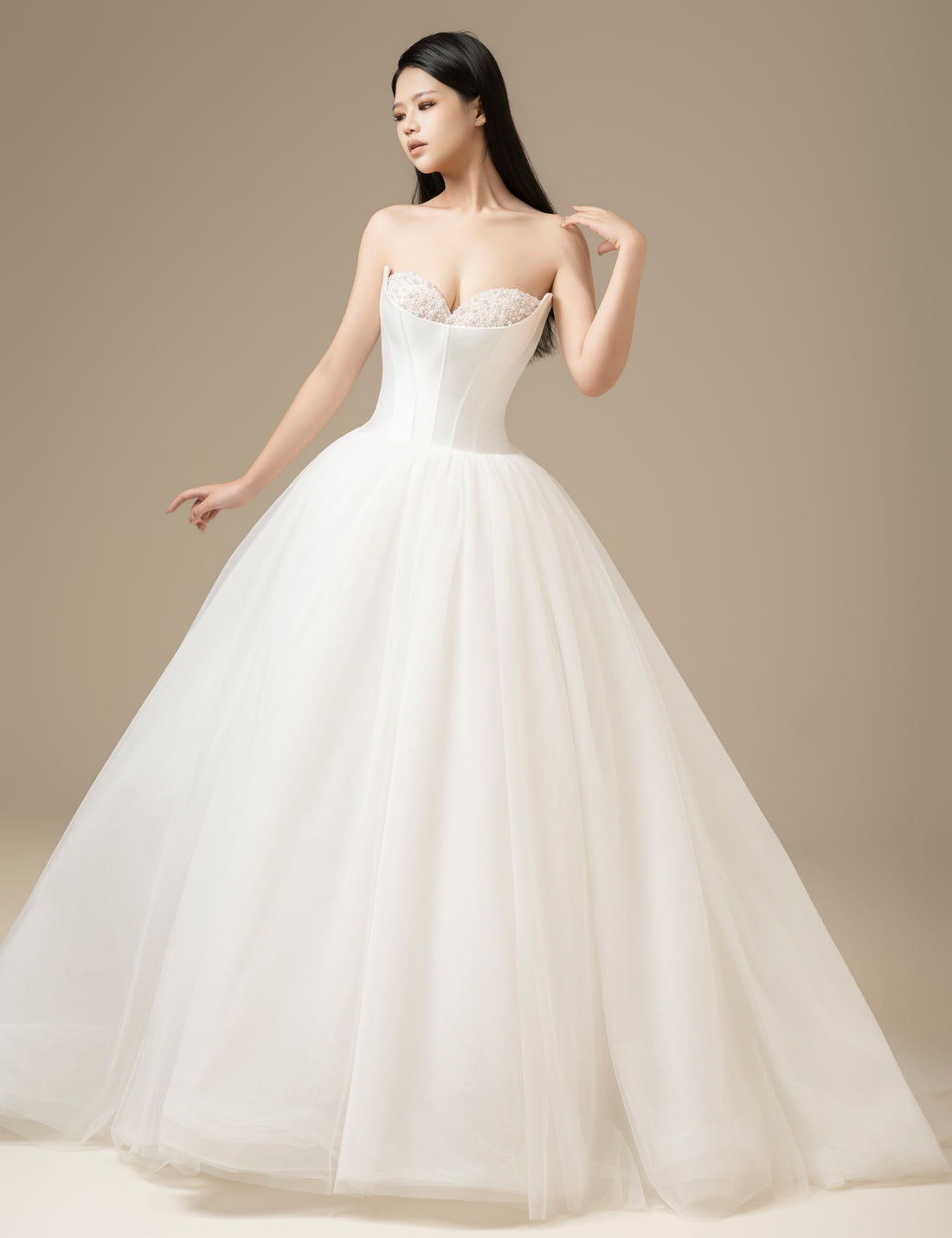 SS27 Luxury Satin Ball Gown Bridal Dress Manufacturer