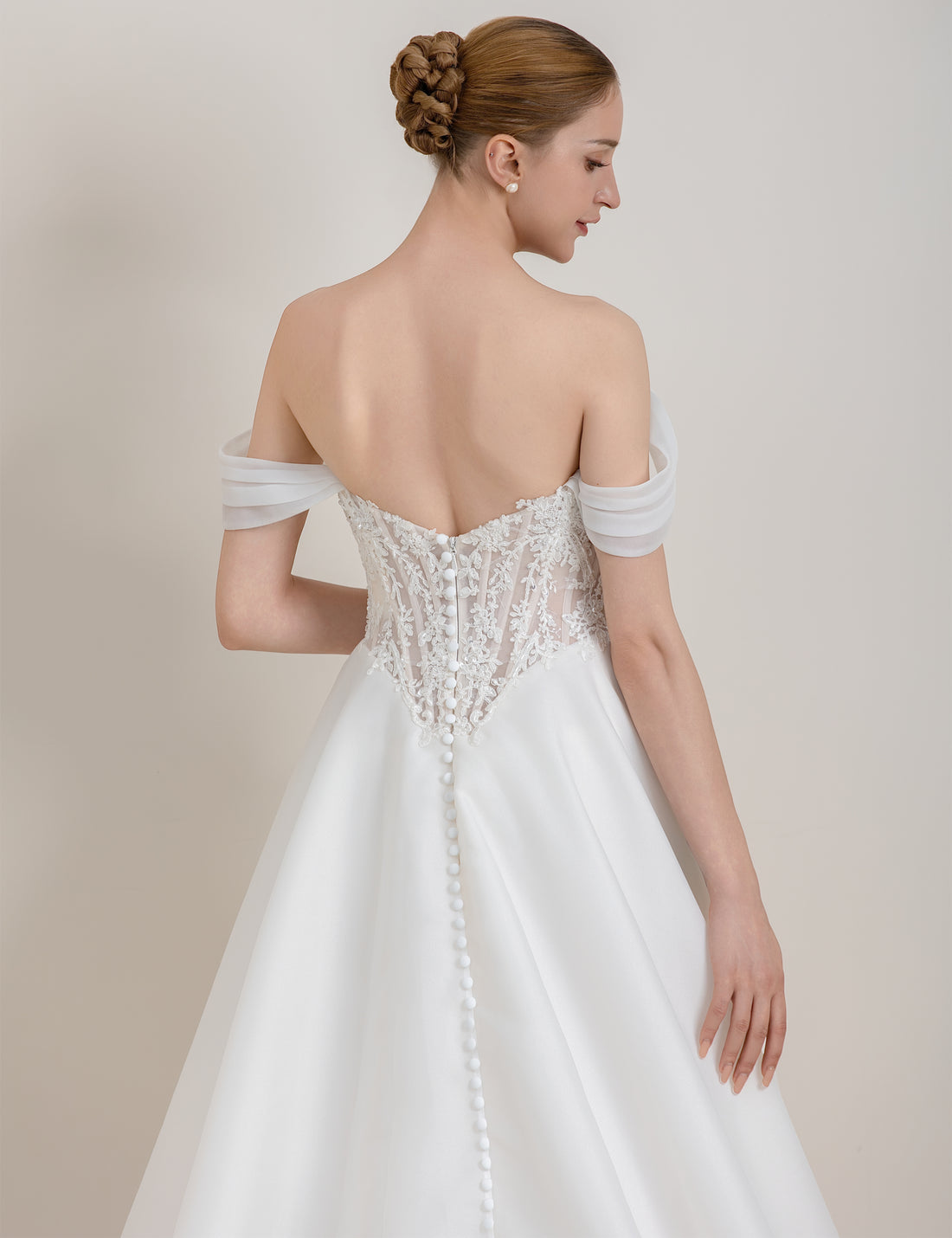 Beauty Bridal Deep V-neck Lace Slit Wedding Dress | Cool and Sensual · A Bridal Gown with Haute Couture Flair