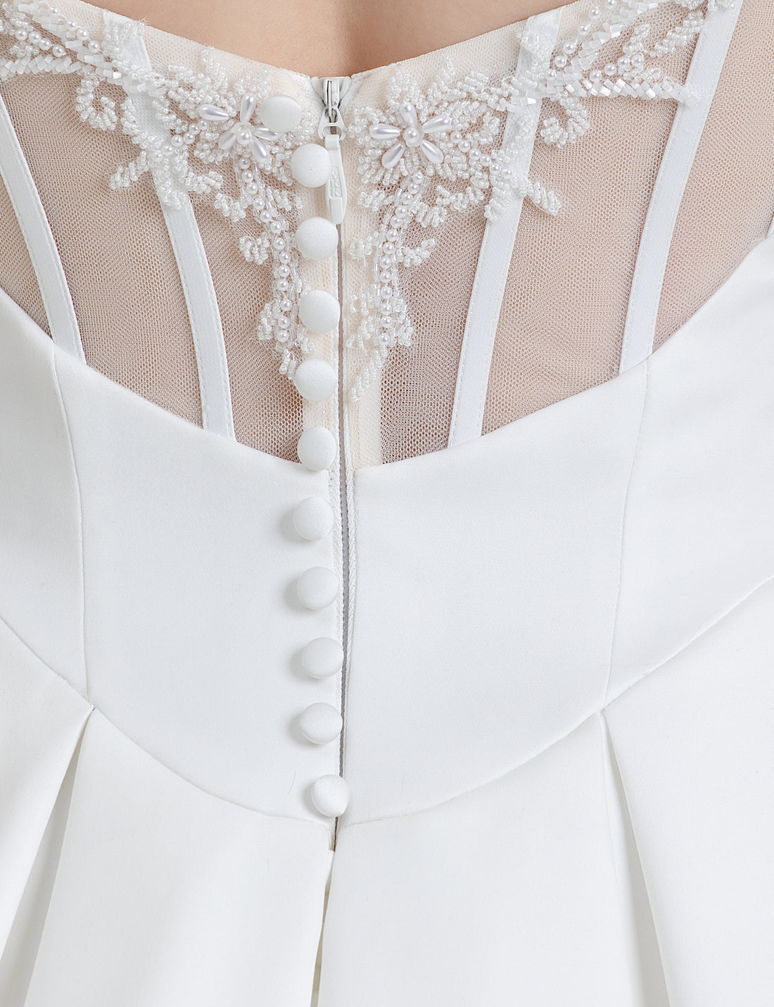 Strapless Satin Ball Gown Wedding Dress with Corset Back